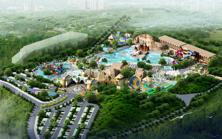 水主題公園項(xiàng)目旅游策劃咨詢公司:橫店夢幻谷水世界旅游規(guī)劃鳥瞰圖