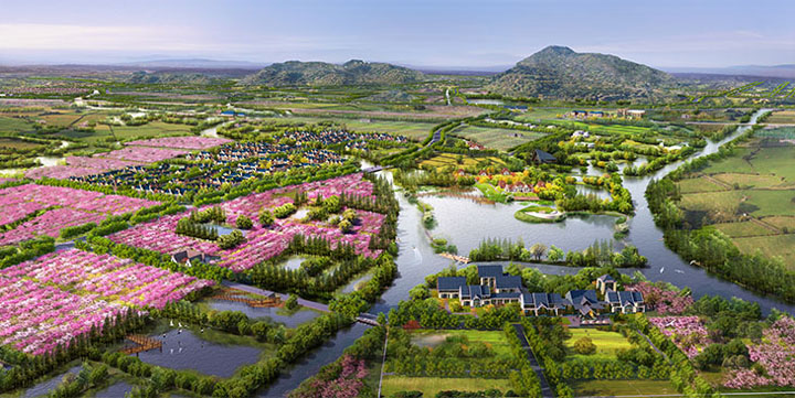 鄉(xiāng)村旅游規(guī)劃公司:田園東方項(xiàng)目旅游規(guī)劃鳥瞰圖